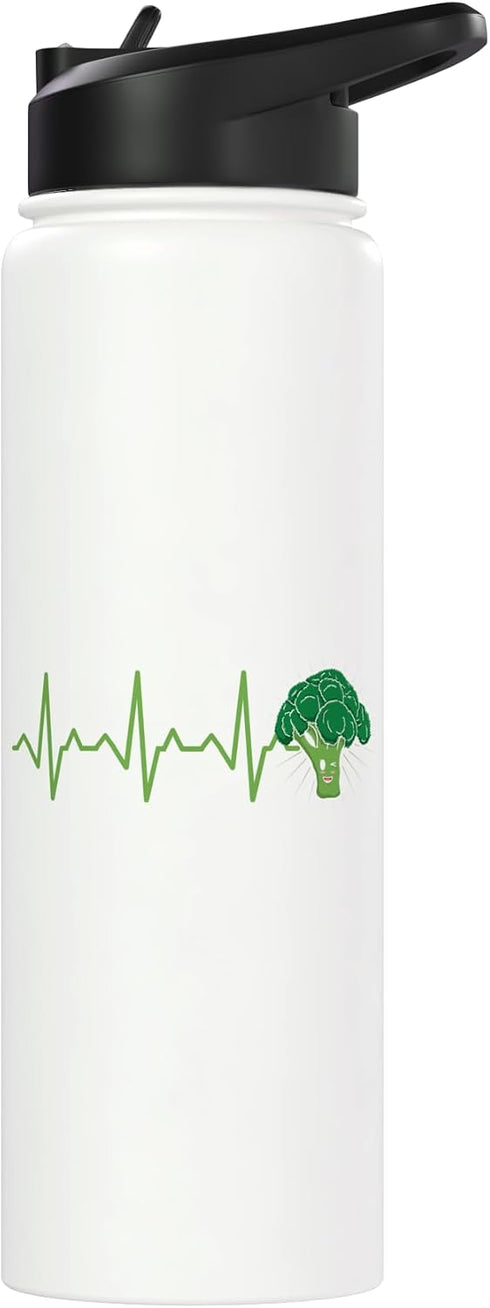 Heartbeat Kawaii Broccoli Kawaii Broccoli Insulated Water Bottle - Stainless Steel & BPA Free