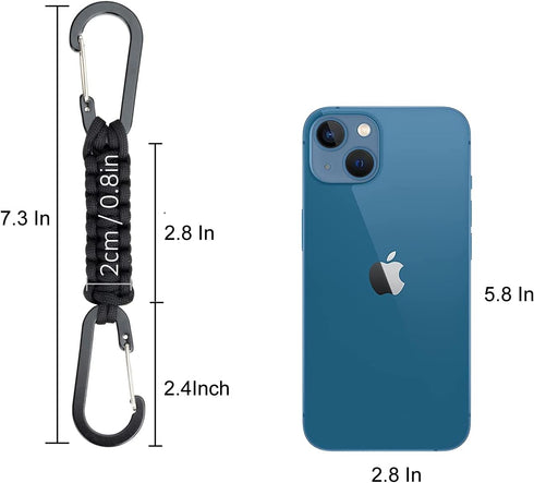 Backpacks, BRAVESHINE Paracord Keychain Carabiner Clip, D Ring Lanyard Hanger Stroller Hook for Water Bottle, Key, Men