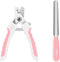 OneCut 4.7" Small Dog & Cat Nail Clipper - Stainless Steel Trimmers for Small Animals - Pink