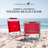 1 Caribbean Joe Folding Beach Chair, Position Lightweight and Portable Foldable Outdoor Camping Chair, Red