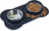 Pet Deluxe Dog Bowls, Stainless Steel with No Spill Skid Resistant Silicone Mat, 24oz and 48oz Set