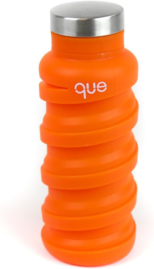 que Bottle - Collapsible & Fashionable 12oz Water Bottle (Sunbeam Orange)