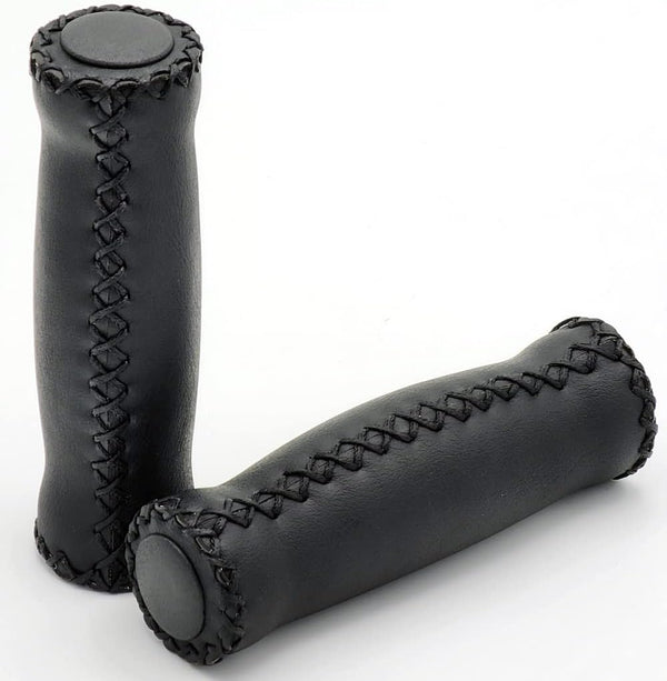 Velo Vinyl Leather Grips - Black, for 7/8" Handle Bars of Beach Cruiser Bikes