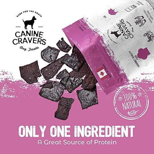 Canine Cravers Single Ingredient Dog Treats, Human Grade Air Dried Pet Food, Pork Thin Tenders, 5.3 oz