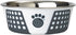 PetRageous 15001 Fiji Stainless Steel Dog Bowl - 3.75-Cup Capacity, 6.75-inch Diameter, 2.5-inch Tall, White and Slate