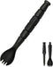 Tactical Spork Combo, 3 in 1 Camping Utensils with Hidden Cutter, Black, 1 Pack