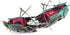 Air Bubbler Sunken Ship Ornament, Aquarium Shipwreck Decorations for Fish Tank Aerating Action
