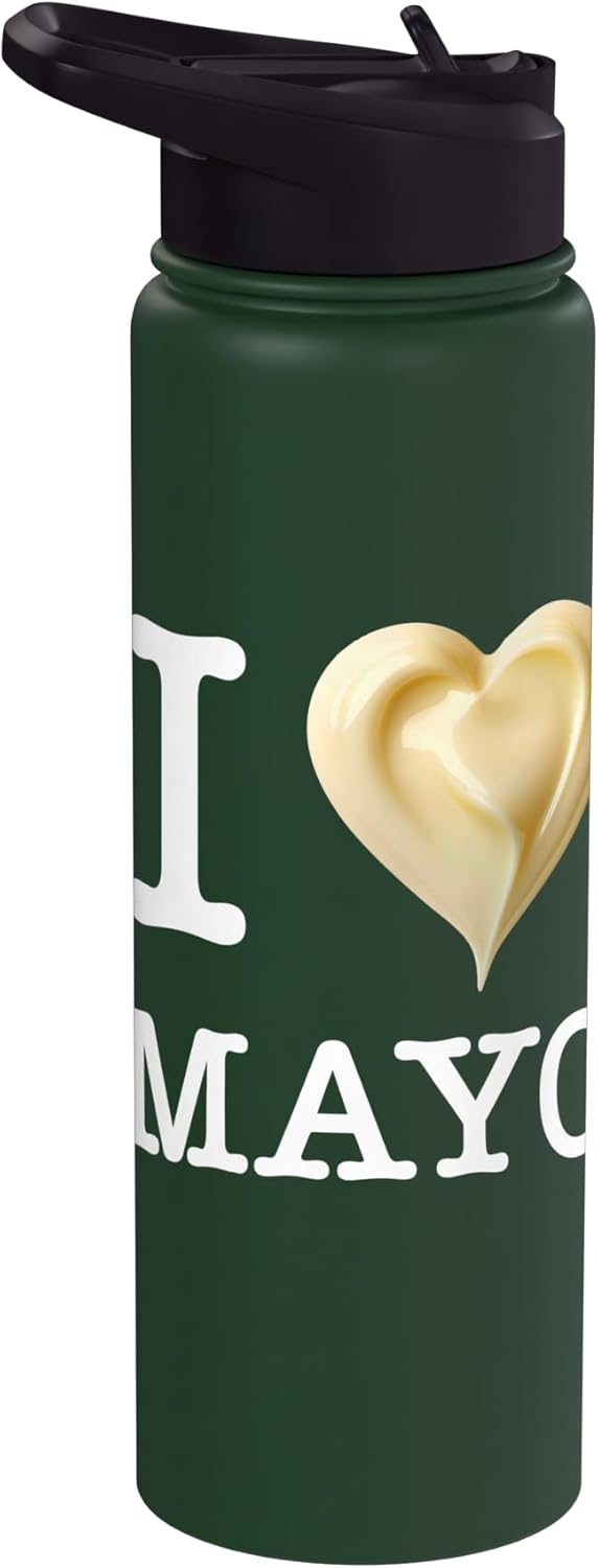 Playful Mayonnaise Designs for Mayo Enthusiasts For the unique mayonnaise lovers: 'I Love MAYO_white text Stainless Steel Insulated
