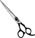 Fenice Peak 7.5'' Dog Straight Scissors - Professional Pet Grooming Shears, 440C Stainless Steel, Black Non-Slip Handle