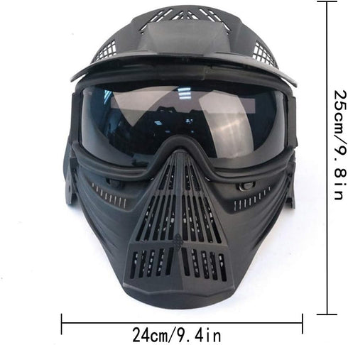 Tactical Mask Airsoft Masks for BB Hunting, CS Game Full Face Tactical Gear with Goggles for Outdoor Activities