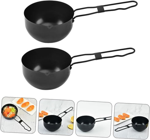 2pcs Set OUNONA Iron Outdoor Cooking Pot Stew Pot for Camping Campfire Cooking Equipment Stock Outdoor Cookware Kitchen