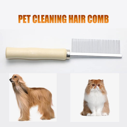 Wooden Handle Grooming Comb for Dogs and Cats