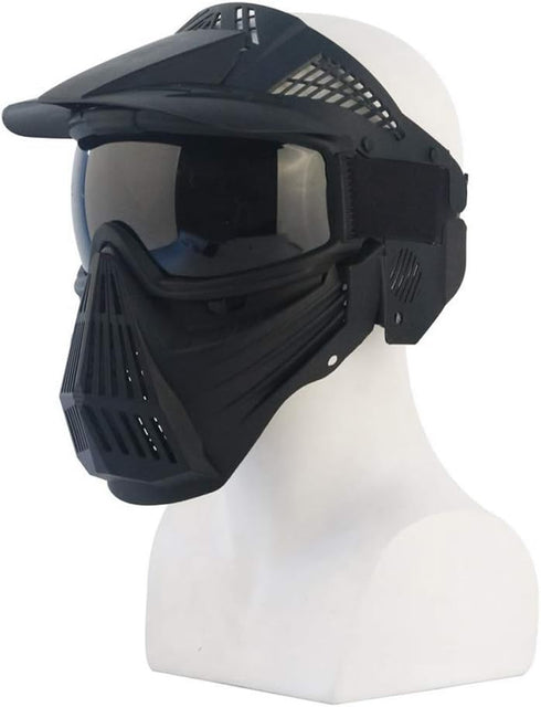 Tactical Mask Airsoft Masks for BB Hunting, CS Game Full Face Tactical Gear with Goggles for Outdoor Activities