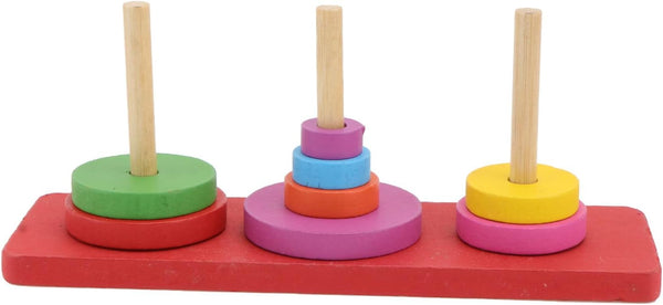 MUELODSIC Interactive Parrot Training Ring for Medium to Large Birds Wooden Tabletop Stacking