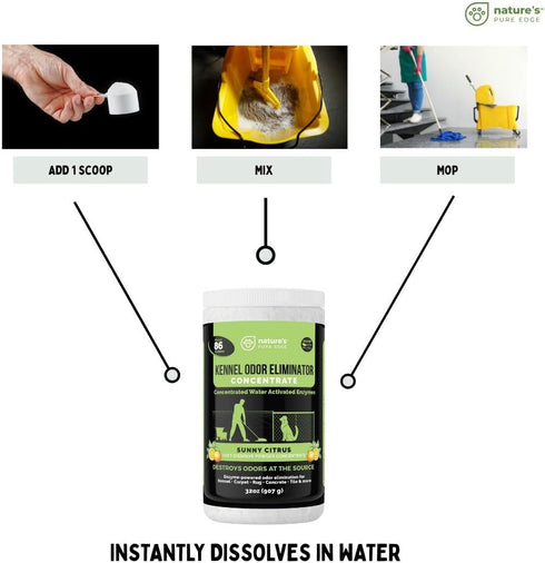86 Nature's Pure Edge Enzyme Powder Concentrate Makes Gallons - Professional Use for Kennel and Pet Odor Elimination