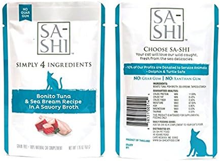 Sa-Shi Tuna And Sea Bream Cat Food Topper, Case Of 8 Pouches (1 Pack)