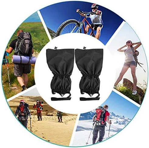 RiToEasysports 1 Pair Waterproof Leg Gaiters, Ski Gaiters for Ice Climbing, Hiking, Skiing