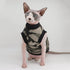 Sphynx Hairless Cat Summer Cotton T-Shirts, Round Collar Vest for Cats & Small Dogs (Medium, Black Camo)
