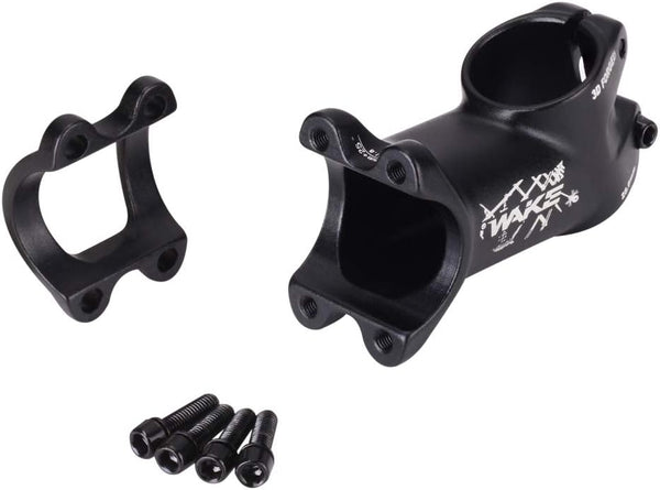 Stem 31.8 60mm 25 Degree Wake Mountain Bike Stem, Short Handlebar Stem for Most Bicycles, Black Aluminum