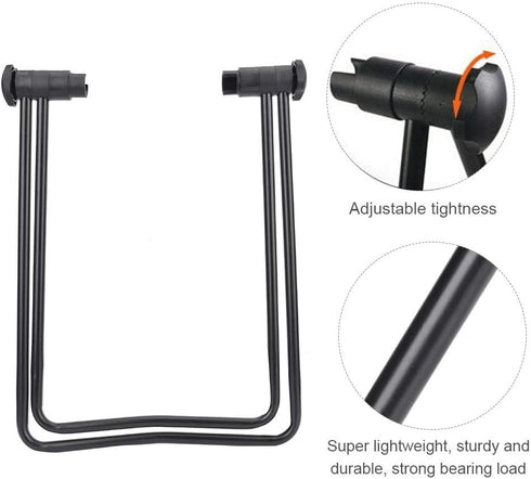 VGEBY Portable & Foldable Bike Support Bracket, 12" Black Steel Tube