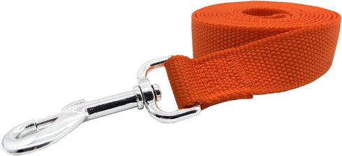 Nylon Dog Training Leash, Traction Rope, 4Ft /5 Foot /6 Feet Long, 5/8 inch 3/4 Inch 1 Inch Wide, for Small and Medium Dogs (1'' x 8 FT, Orange)