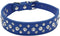Rhinestone Dog Collar, Bling PU Leather Crystal Diamond Collar for Black S M L XL Dogs, Dark Blue