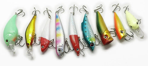 Smartonly1 226Pc Fishing Kit - Bionic Bass Trout Salmon Pike Lures with Tackle Box, Frog Minnow Popper Pencil Crank