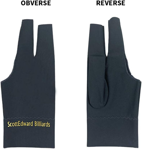 Scott Edward Billiard Gloves 10pcs/Set, 3 Open Fingers, Spandex for Left or Right Hand