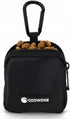 Waterproof Dog Training Treat Pouch with Built-in Poop Bag Dispenser, Adjustable Shoulder Bag (BLK)
