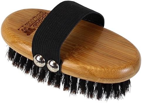 alcott Bamboo Groom Palm Brush with Boar Bristles for Pets