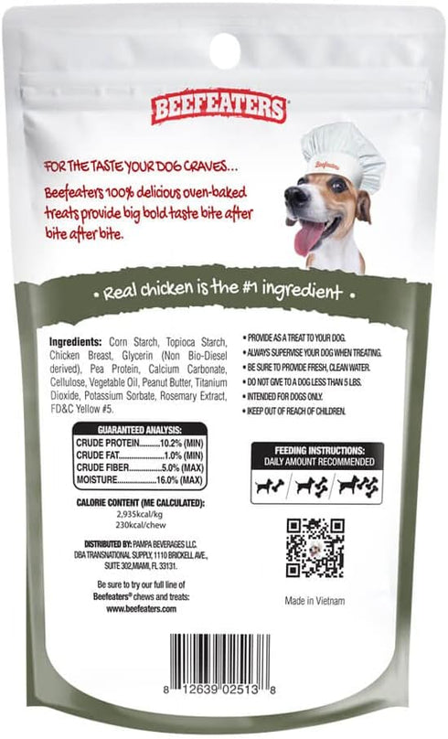 Beefeaters Dog Treats - Med Knotted Bone 4" PB Flavor 2ct, Case of 12 | Rawhide Free Dog Food | Real Peanut Butter | No Artificial Flavors | Dental Cleaning | Training Treats for All Dog Sizes
