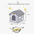 BXEBUI Dog House Indoor Memory Sponge, Foldable Dog House Kennel Bed Mat with Cushion for Small Medium Large Dogs Cats