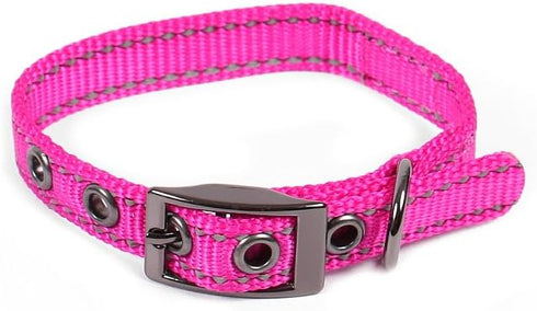 Max and Neo MAX Dog Collar - Reflective Metal Buckle, Pink, X-Small - We Donate a Collar to Dog Rescue for Every Sold