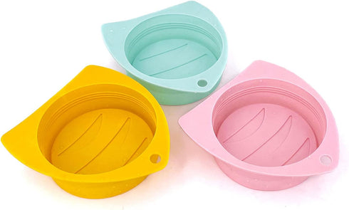 3 Pack Silicone Stretch Lids for Dog Cat Food Cans, Reusable Universal Size Covers for Medium and Large Cans