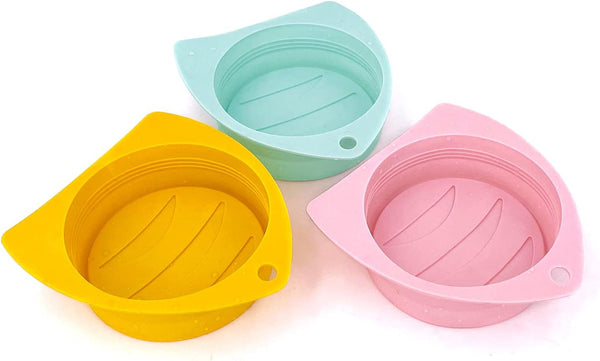 3 Pack Silicone Stretch Lids for Dog Cat Food Cans, Reusable Universal Size Covers for Medium and Large Cans