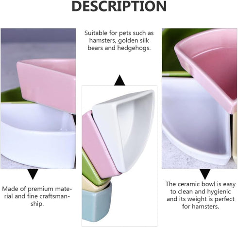ULTECHNOVO Ceramic Small Animal Water Bowl - Prevent Tipping for Guinea Pig & Hamster Food Bowl