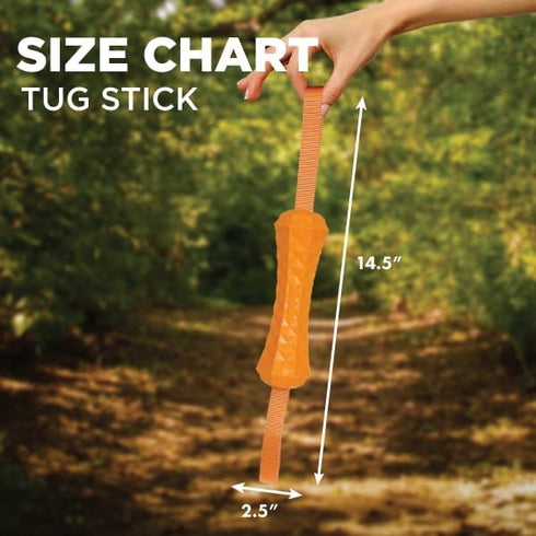Hound2O Dog Chew Toys - Tug Stick, Orange - Tough, Engaging Chew Toys for Outdoor Play, Non-Toxic & Easy to Clean