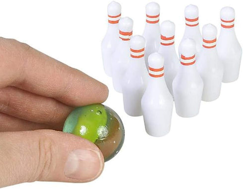 (Pack 12) Set 10 1 Set, ArtCreativity Bowling Party Favors of Each Includes Miniature Pins and Marble Ball, Mini