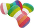 Htppzjr 2 Pcs Colourful Dog Plush Vocal Toy Rainbow Bone-Shape Chewing Toy Pet