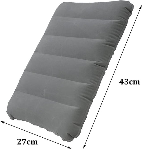 4Pack 16.5 10.5 Ultralight Inflatable Travel Pillow, Small Squared Flocked Fabric Air Pillow for Traveling, Holiday