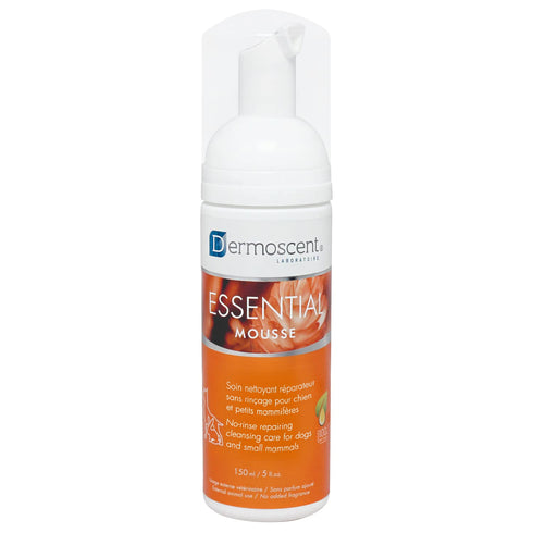 Dermoscent Essential Mousse 150ml Dry Shampoo for Dogs & Small Mammals, Rinse-Free Foam for Odour Control.
