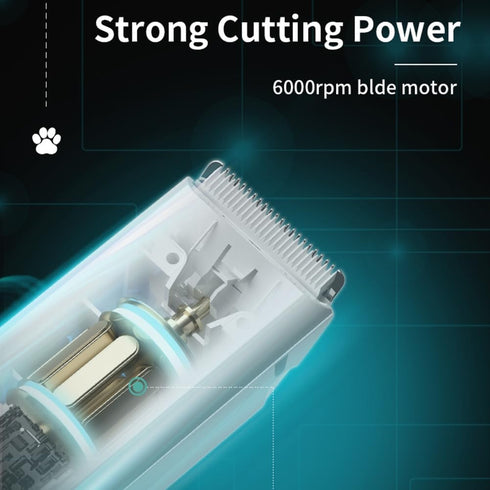 Professional Waterproof Electric Pet Clippers for Kittens and Puppies - Mute Green