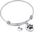 Always in My Heart Expandable Cuff Cremation Bracelet for Ashes - Dog Cat Paw Prints Pet Memorial Urn Jewelry