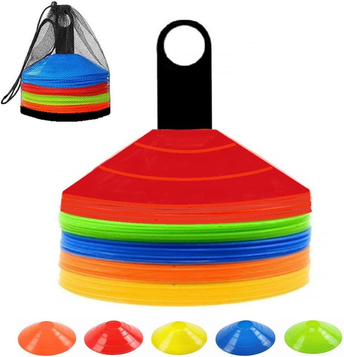Soccer Cones Set of 50, Agility Training Disc Cone with Carry Bag and Holder for Football and Basketball Sports