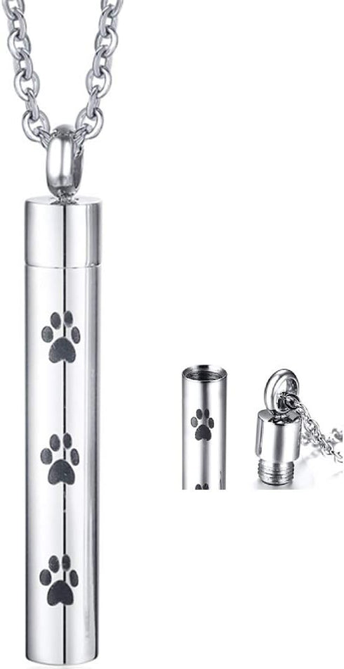 Jude Jewelers Stainless Steel Pet Dog Puppy Memorial Cremation Ash Urn Pendant Necklace