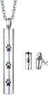 Jude Jewelers Stainless Steel Pet Dog Puppy Memorial Cremation Ash Urn Pendant Necklace