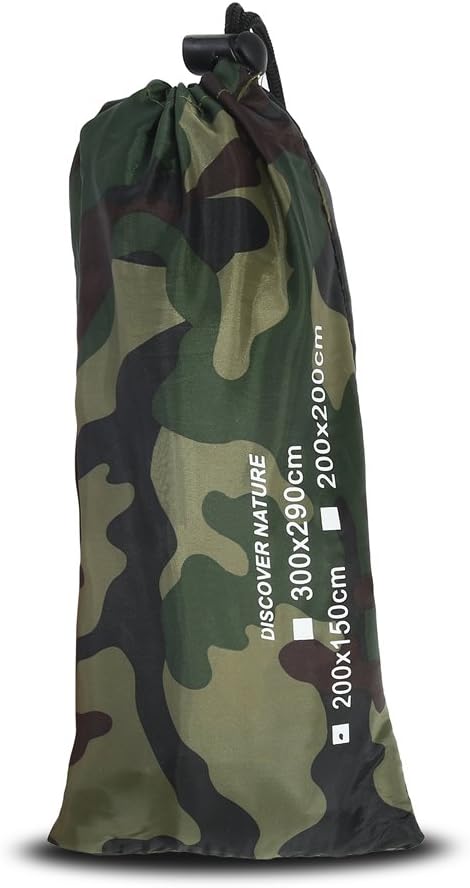 Lightweight Outdoor Cam Hiking Tent Tarp, Waterproof Picnic Mat Shelter, 2 * 2M with Drawstring Carrying Bag.
