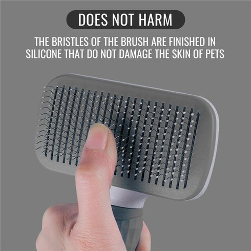 Cat and Dog Grooming Brush - Slicker Brush for Grooming, Gently Removes Loose Undercoat, Pet Massage Tool (Black, Gray)