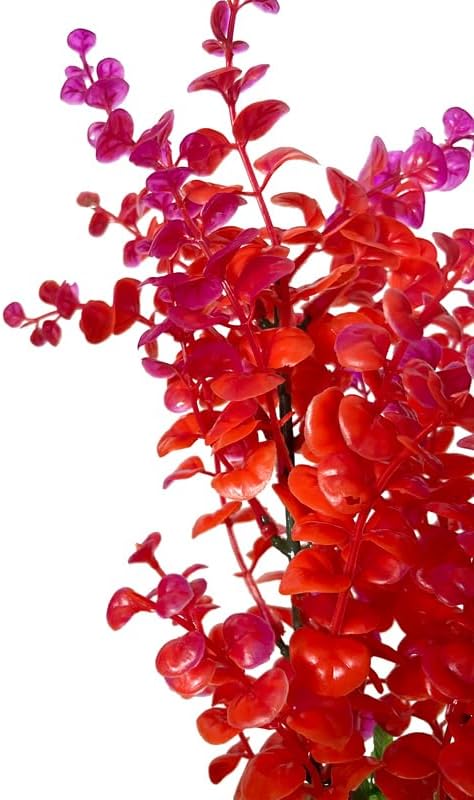 Red Aquarium Plants, Artificial Decorations, 1PC Plastic Fish Tank Plant
