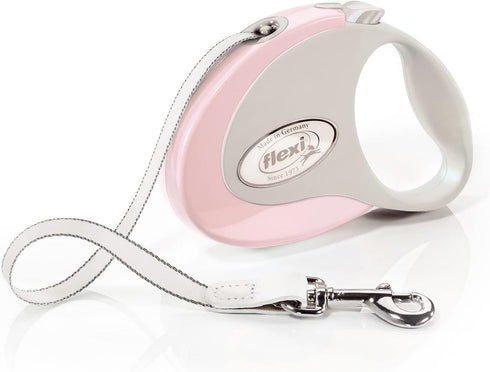 Flexi Style Retractable Dog Leash - 10 ft, Ergonomic, Durable, Tangle Free for Small Dogs, Pink/Rose